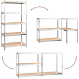 NNEVL 5-Layer Heavy-duty Shelves 2 pcs Silver Steel and Engineered Wood