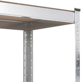 NNEVL 5-Layer Heavy-duty Shelves 2 pcs Silver Steel and Engineered Wood