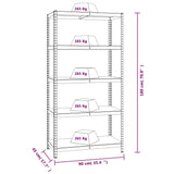 NNEVL 5-Layer Heavy-duty Shelves 2 pcs Silver Steel and Engineered Wood