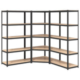 NNEVL 5-Layer Heavy-duty Shelves 3 pcs Grey Steel&Engineered Wood