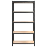 NNEVL 5-Layer Heavy-duty Shelves 3 pcs Grey Steel&Engineered Wood