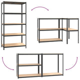 NNEVL 5-Layer Heavy-duty Shelves 3 pcs Grey Steel&Engineered Wood