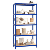 NNEVL 5-Layer Shelves 5 pcs Blue Steel&Engineered Wood