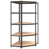 NNEVL 5-Layer Shelves 2 pcs Anthracite Steel&Engineered Wood