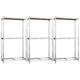 NNEVL 2-Layer Tire Racks 3 pcs Silver 110x40x180 cm Steel