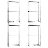 NNEVL 2-Layer Tire Racks 4 pcs Silver 110x40x180 cm Steel