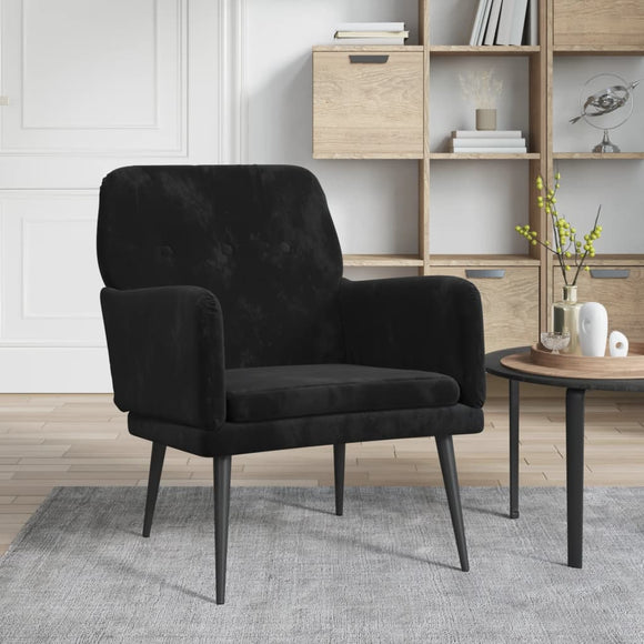 NNEVL Armchair Black 62x79x79 cm Velvet