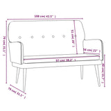 NNEVL Bench Black 108x79x79 cm Velvet