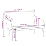 NNEVL Bench Black 110x76x80 cm Velvet