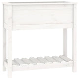 NNEVL Planter with Shelf White 82.5x34.5x81 cm Solid Wood Pine