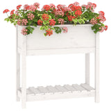 NNEVL Planter with Shelf White 82.5x34.5x81 cm Solid Wood Pine