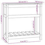 NNEVL Planter with Shelf White 82.5x34.5x81 cm Solid Wood Pine