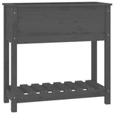 NNEVL Planter with Shelf Grey 82.5x34.5x81 cm Solid Wood Pine