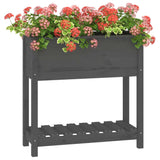 NNEVL Planter with Shelf Grey 82.5x34.5x81 cm Solid Wood Pine