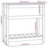 NNEVL Planter with Shelf Grey 82.5x34.5x81 cm Solid Wood Pine