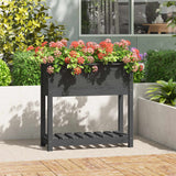 NNEVL Planter with Shelf Grey 82.5x34.5x81 cm Solid Wood Pine