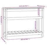 NNEVL Planter with Shelf Grey 111.5x34.5x81 cm Solid Wood Pine
