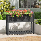 NNEVL Planter with Shelf Grey 111.5x34.5x81 cm Solid Wood Pine