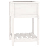 NNEVL Planter with Shelf White 54x54x81 cm Solid Wood Pine