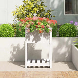 NNEVL Planter with Shelf White 54x54x81 cm Solid Wood Pine
