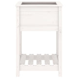 NNEVL Planter with Shelf White 54x54x81 cm Solid Wood Pine