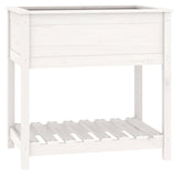 NNEVL Planter with Shelf White 82.5x54x81 cm Solid Wood Pine