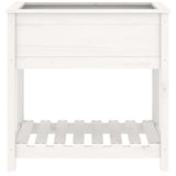 NNEVL Planter with Shelf White 82.5x54x81 cm Solid Wood Pine