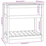NNEVL Planter with Shelf White 82.5x54x81 cm Solid Wood Pine