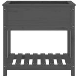 NNEVL Planter with Shelf Grey 82.5x54x81 cm Solid Wood Pine