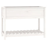 NNEVL Planter with Shelf White 111.5x54x81 cm Solid Wood Pine