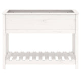 NNEVL Planter with Shelf White 111.5x54x81 cm Solid Wood Pine