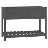 NNEVL Planter with Shelf Grey 111.5x54x81 cm Solid Wood Pine