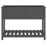 NNEVL Planter with Shelf Grey 111.5x54x81 cm Solid Wood Pine