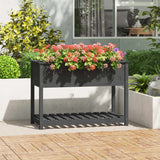 NNEVL Planter with Shelf Grey 111.5x54x81 cm Solid Wood Pine