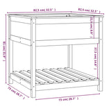 NNEVL Planter with Shelf 82.5x82.5x81 cm Solid Wood Pine