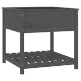 NNEVL Planter with Shelf Grey 82.5x82.5x81 cm Solid Wood Pine