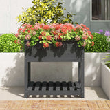 NNEVL Planter with Shelf Grey 82.5x82.5x81 cm Solid Wood Pine
