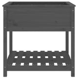 NNEVL Planter with Shelf Grey 82.5x82.5x81 cm Solid Wood Pine