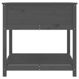 NNEVL Planter with Shelf Grey 82.5x82.5x81 cm Solid Wood Pine