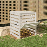 NNEVL Composter White 63.5x63.5x77.5 cm Solid Wood Pine