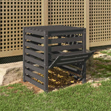 NNEVL Composter Grey 63.5x63.5x77.5 cm Solid Wood Pine