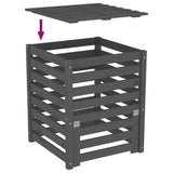 NNEVL Composter Grey 63.5x63.5x77.5 cm Solid Wood Pine