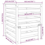 NNEVL Composter Grey 63.5x63.5x77.5 cm Solid Wood Pine