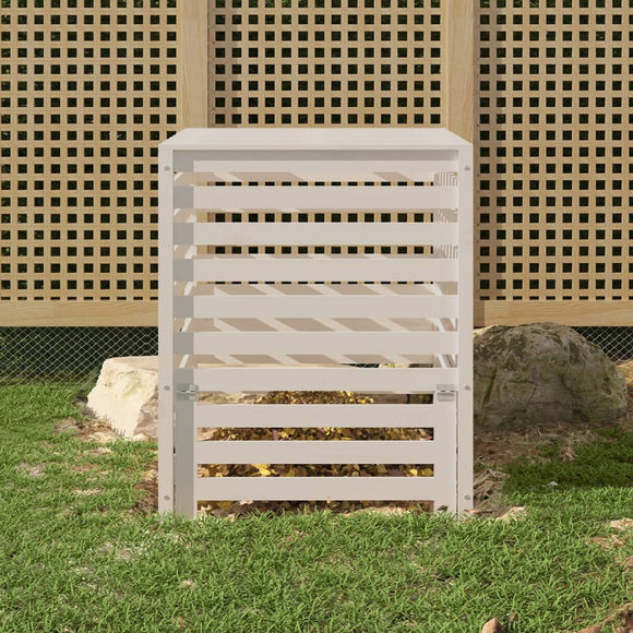 NNEVL Composter White 82.5x82.5x99.5 cm Solid Wood Pine