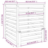 NNEVL Composter Grey 82.5x82.5x99.5 cm Solid Wood Pine