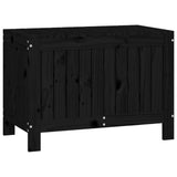 NNEVL Garden Storage Box Black 76x42.5x54 cm Solid Wood Pine