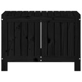 NNEVL Garden Storage Box Black 76x42.5x54 cm Solid Wood Pine