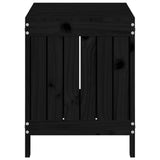 NNEVL Garden Storage Box Black 76x42.5x54 cm Solid Wood Pine