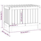 NNEVL Garden Storage Box Black 76x42.5x54 cm Solid Wood Pine