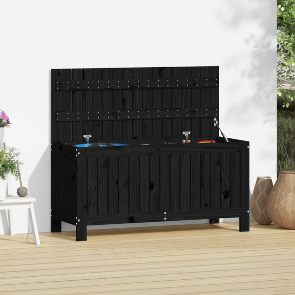NNEVL Garden Storage Box Black 108x42.5x54 cm Solid Wood Pine